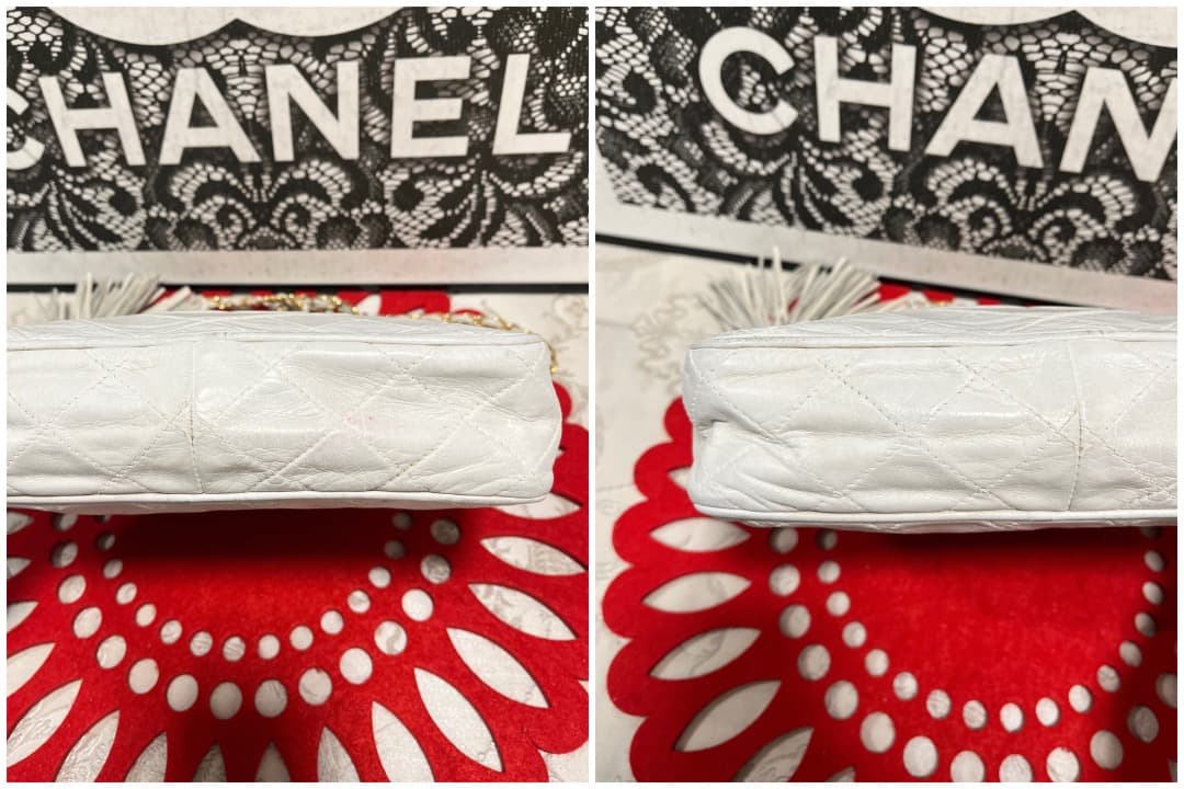 シャネル CHANEL マトラッセ ショルダーバッグ ホワイトゴールド G059