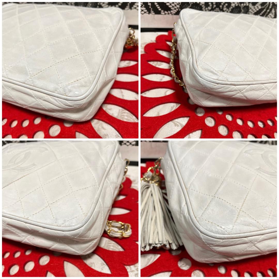 シャネル CHANEL マトラッセ ショルダーバッグ ホワイトゴールド G059