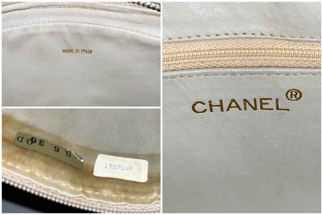 シャネル CHANEL マトラッセ ショルダーバッグ ホワイトゴールド G059