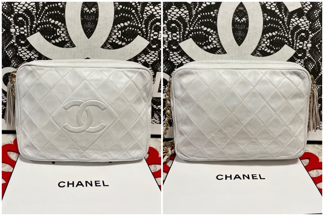シャネル CHANEL マトラッセ ショルダーバッグ ホワイトゴールド G059