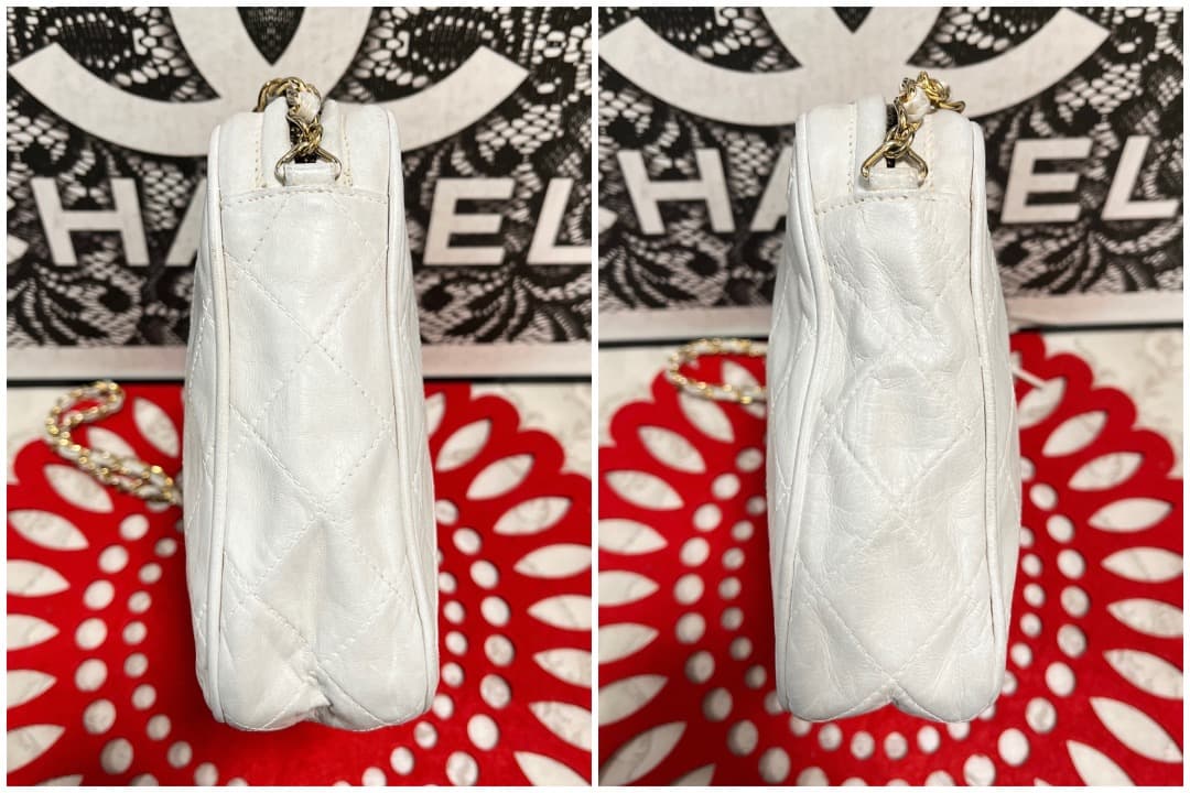 シャネル CHANEL マトラッセ ショルダーバッグ ホワイトゴールド G059