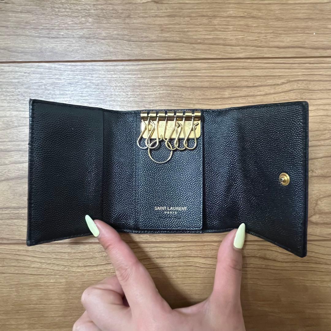 YSL ブラック レザー 6連 キーケース
