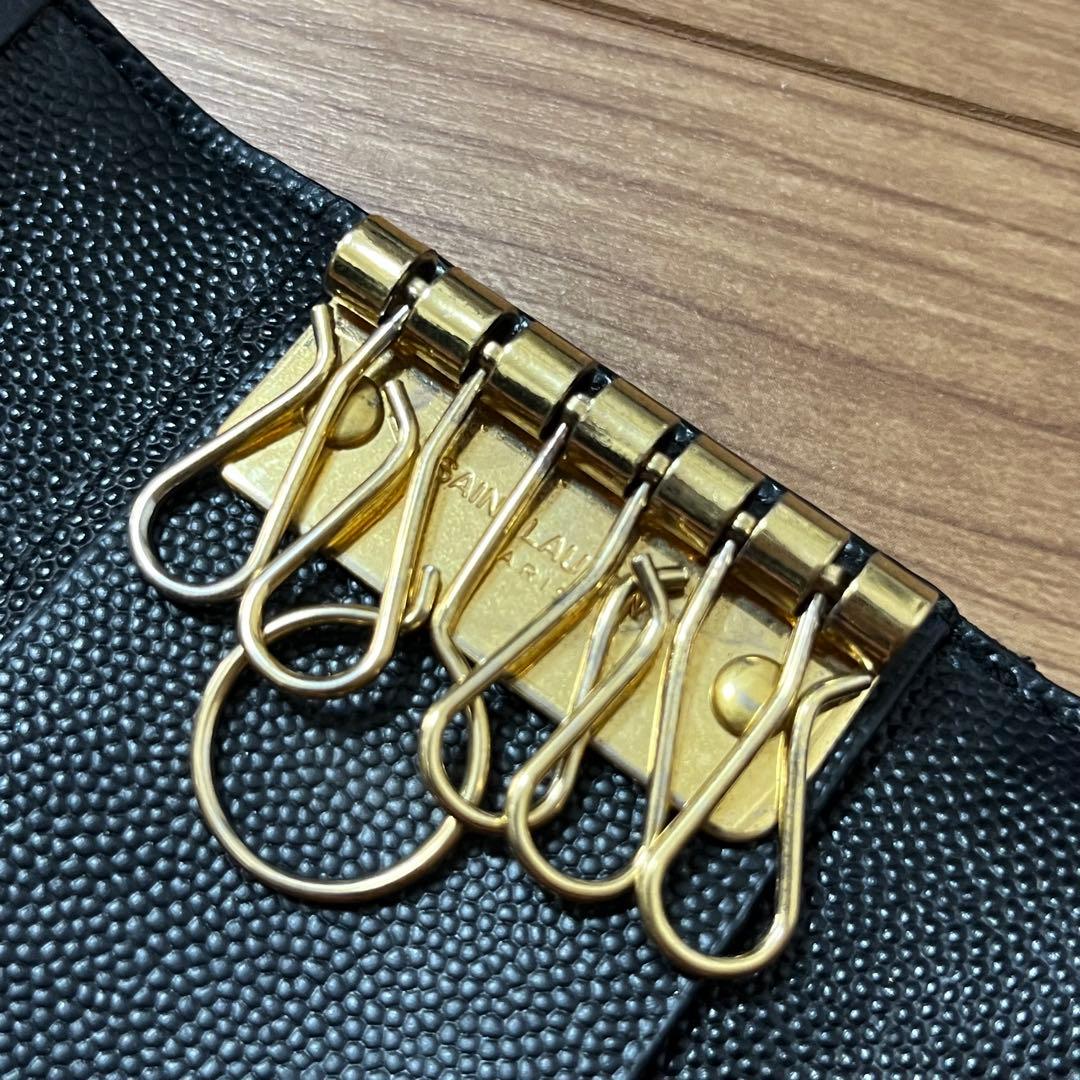 YSL ブラック レザー 6連 キーケース