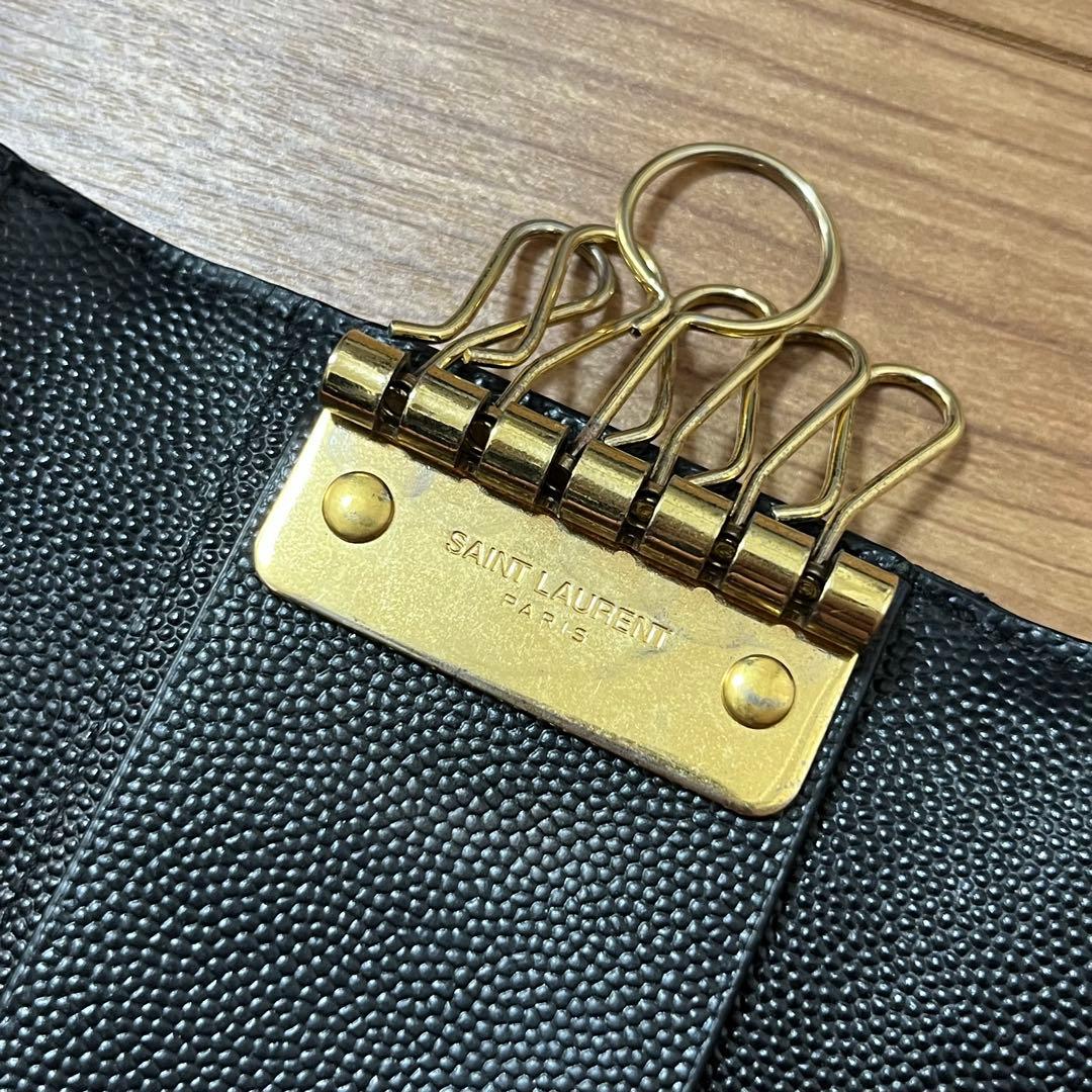 YSL ブラック レザー 6連 キーケース