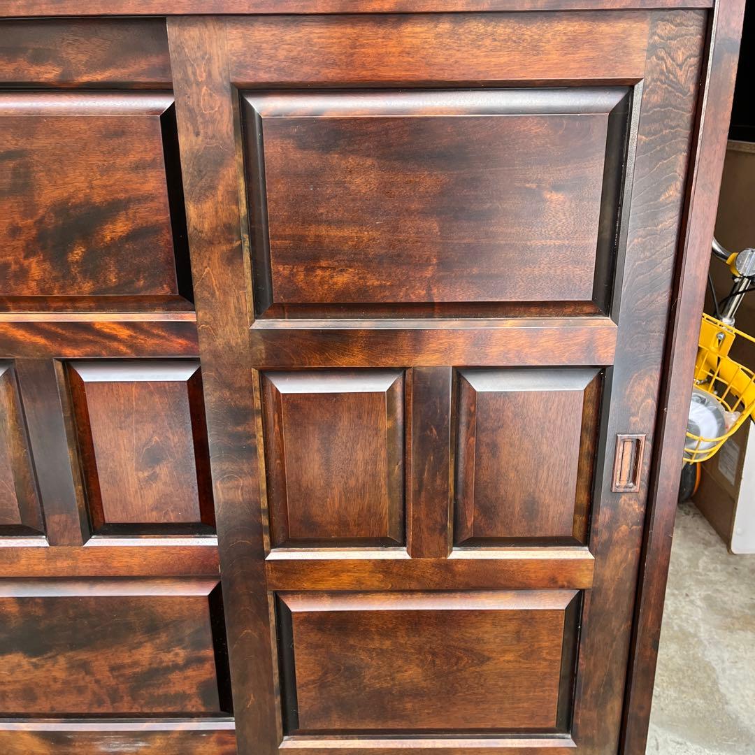 【北海道民芸家具】重厚な樺材のシューズボックス 下駄箱 靴箱 収納 レトロ