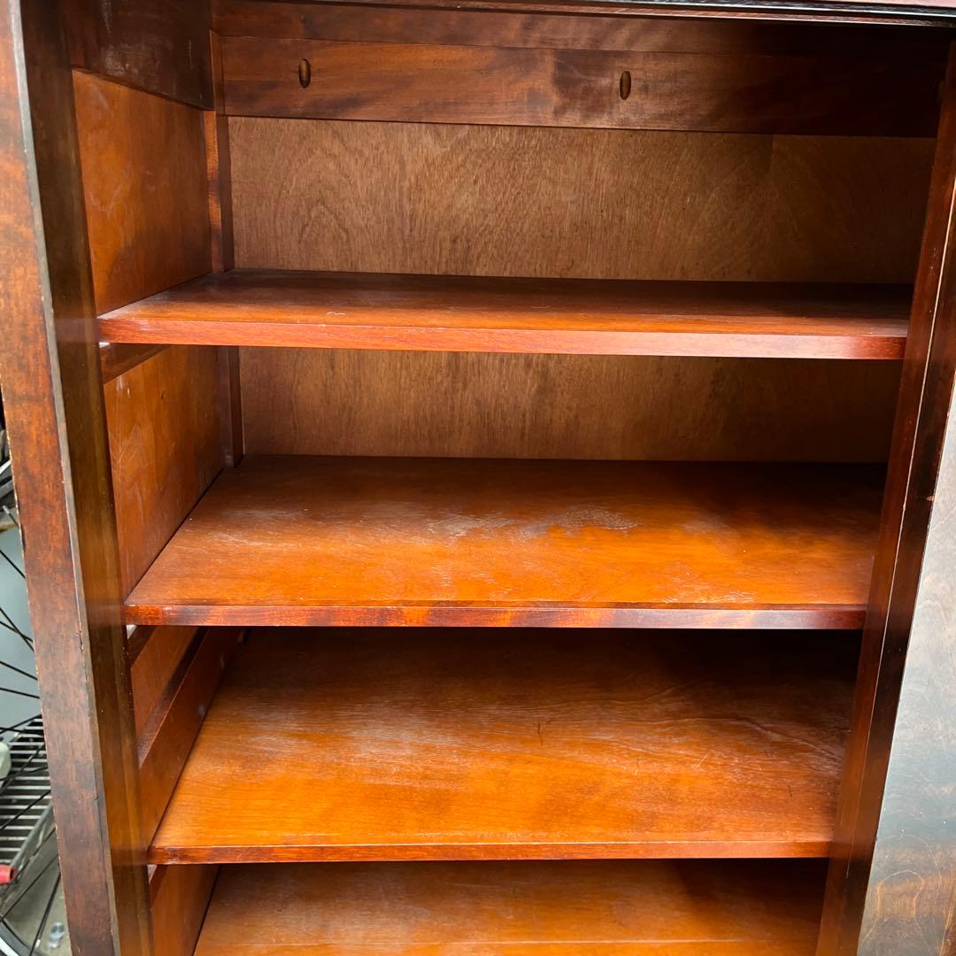 【北海道民芸家具】重厚な樺材のシューズボックス 下駄箱 靴箱 収納 レトロ