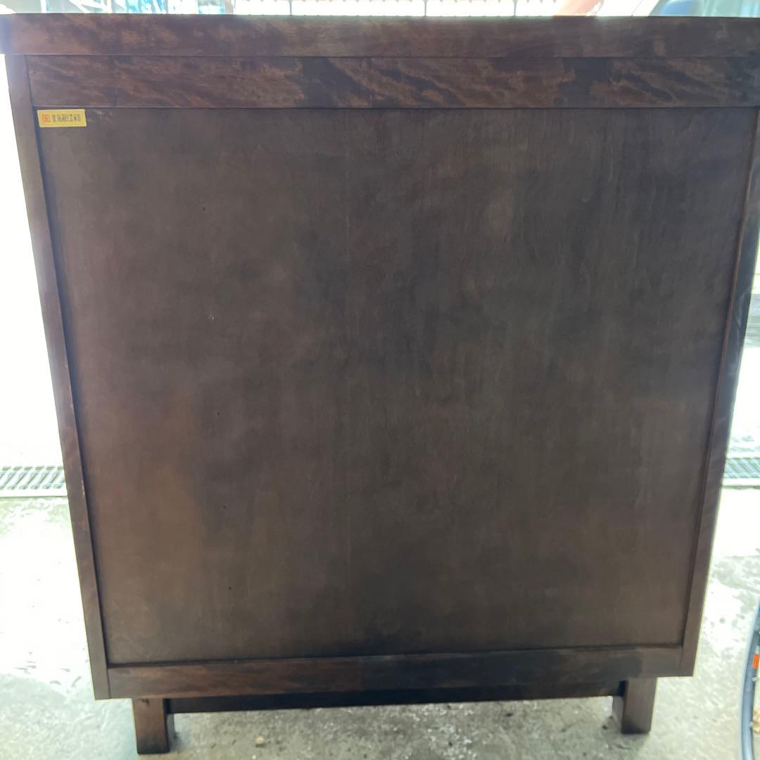 【北海道民芸家具】重厚な樺材のシューズボックス 下駄箱 靴箱 収納 レトロ