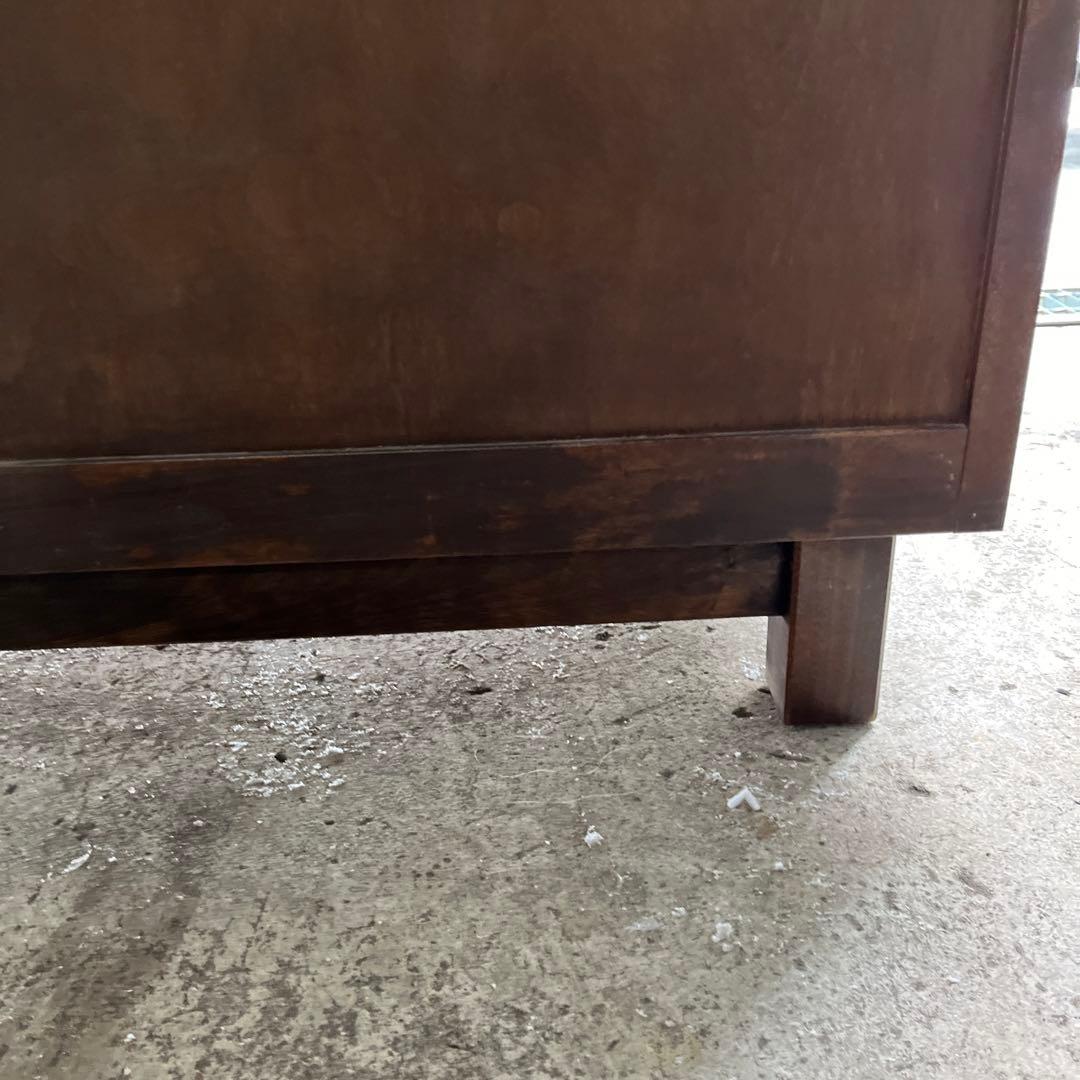 【北海道民芸家具】重厚な樺材のシューズボックス 下駄箱 靴箱 収納 レトロ