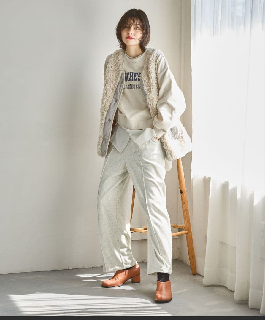 新品タグ付き☆nico and…アソートファーベスト アイボリー L