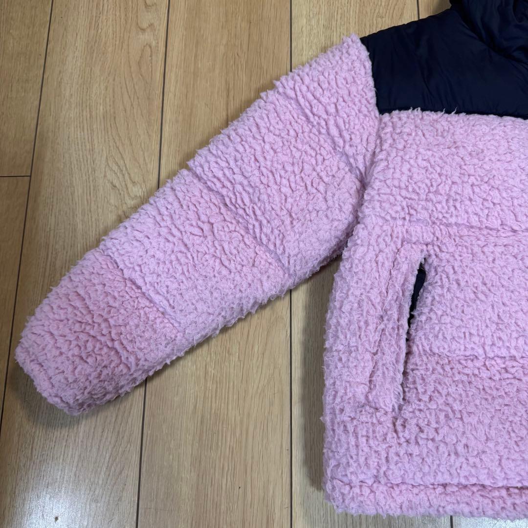 ノースフェイス ボアフリース ハイブリッドダウンジャケット ピンク 140