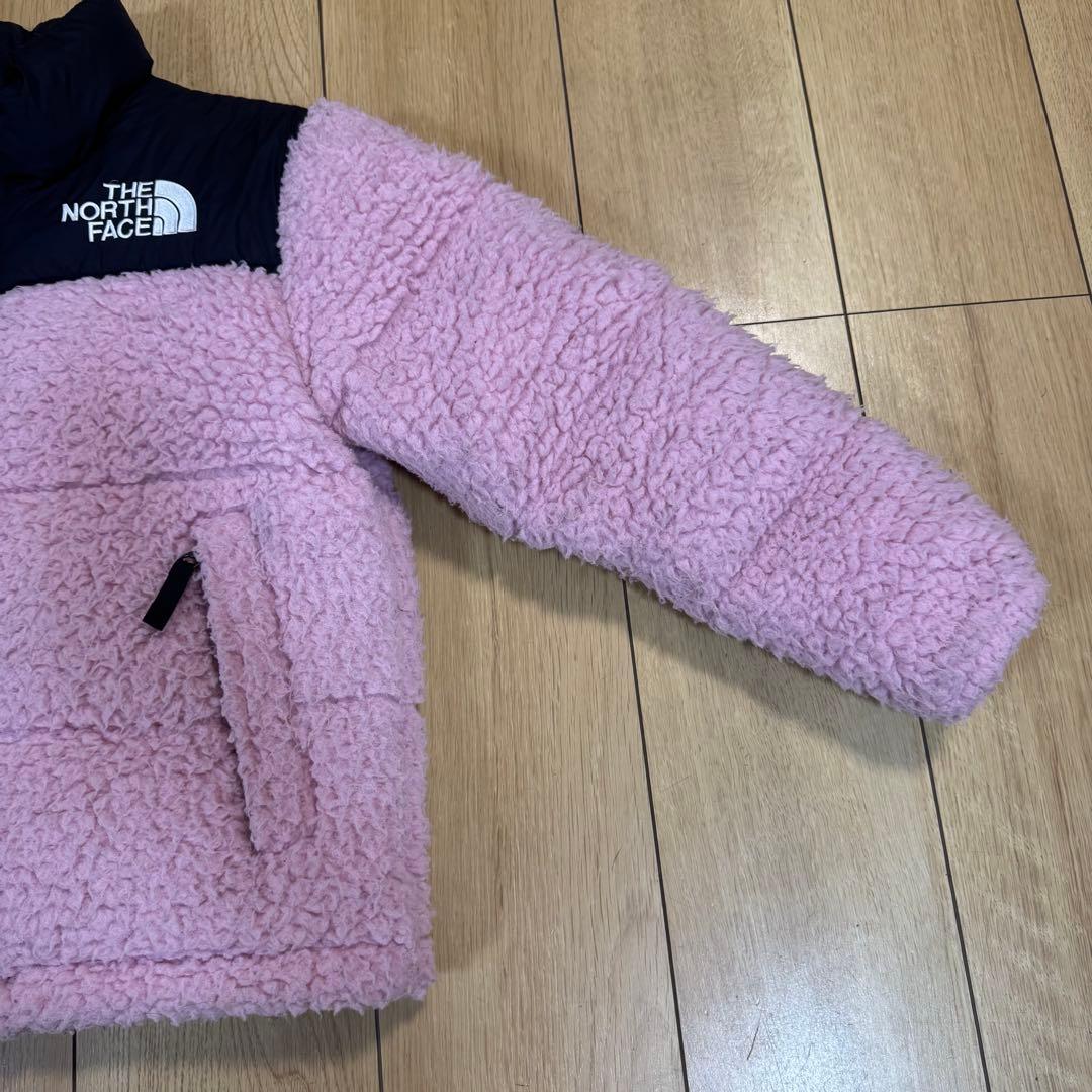 ノースフェイス ボアフリース ハイブリッドダウンジャケット ピンク 140