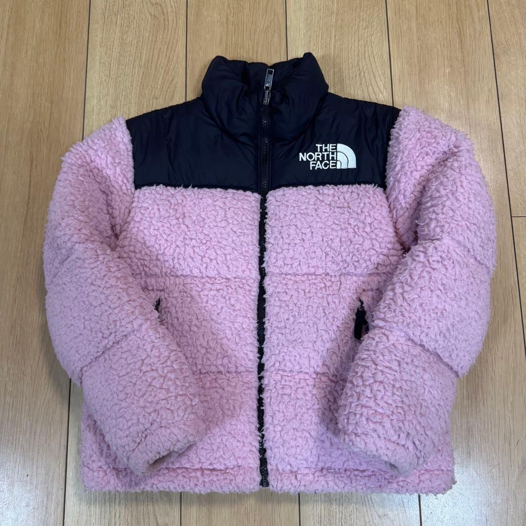 ノースフェイス ボアフリース ハイブリッドダウンジャケット ピンク 140