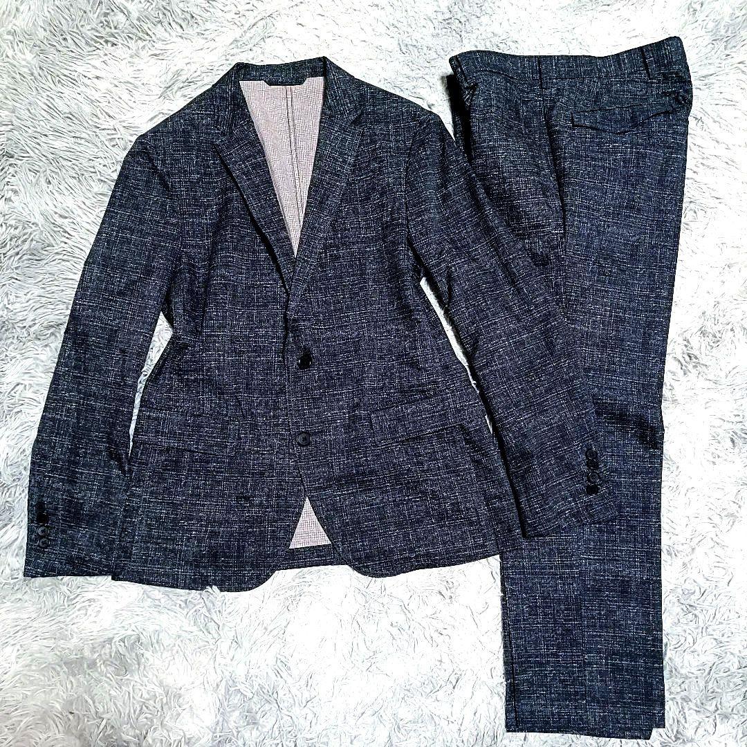 ジョゼフオム スーツ セットアップ クールドッツ ストレッチ ネイビー