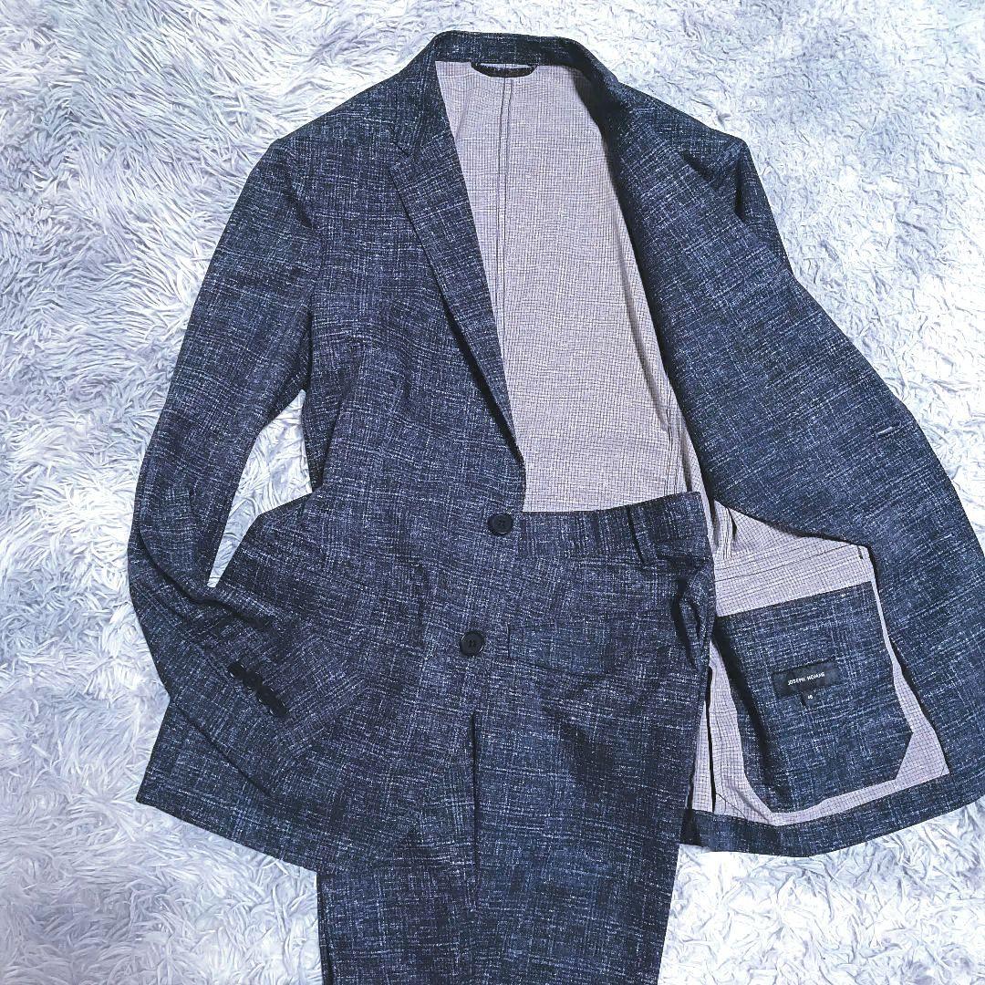ジョゼフオム スーツ セットアップ クールドッツ ストレッチ ネイビー