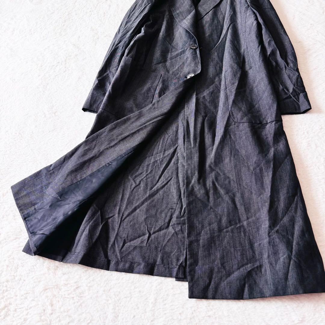 【美品】 マックスマーラ チェスターコート 38 ウール グレー ロング 銀タグ