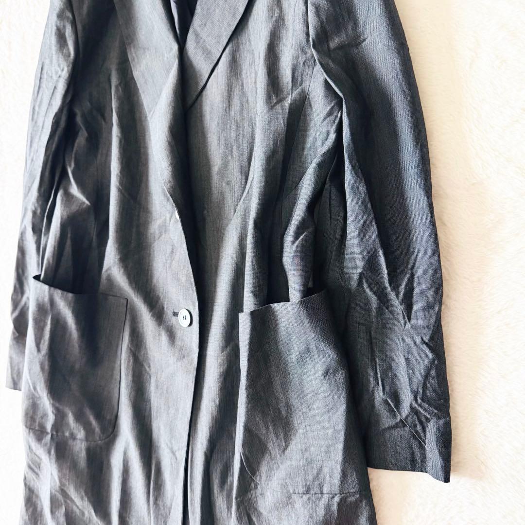 【美品】 マックスマーラ チェスターコート 38 ウール グレー ロング 銀タグ