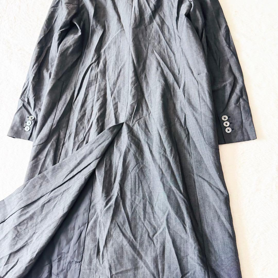 【美品】 マックスマーラ チェスターコート 38 ウール グレー ロング 銀タグ