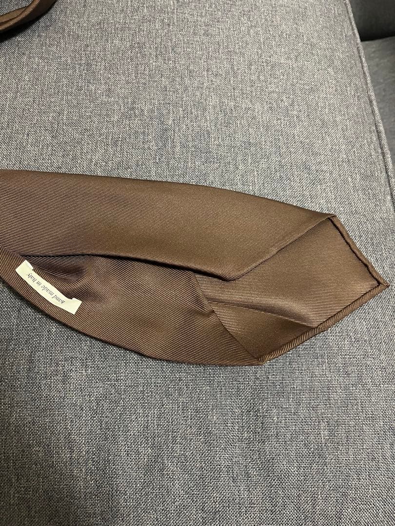 【最高級】タイユアタイ セッテピエゲ フランコミヌッチ ブラウン 無地 8cm