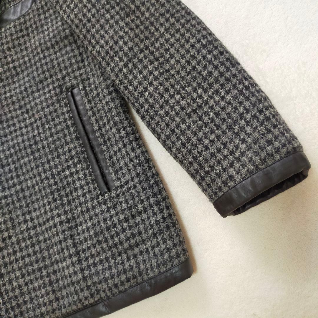 美品　ハリスツイード使用　R.J.B　フラットヘッド　千鳥格子柄　ボアジャケット