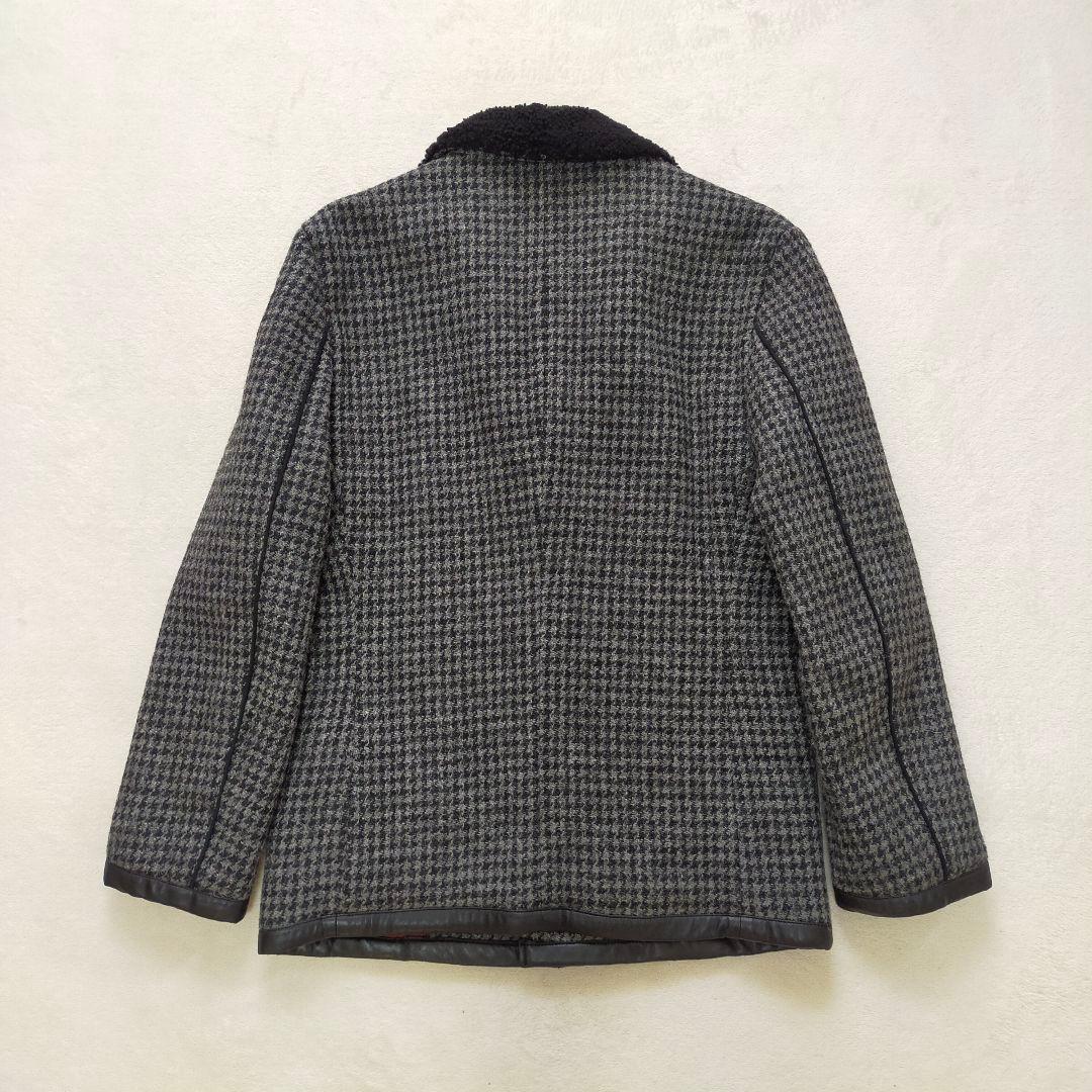 美品　ハリスツイード使用　R.J.B　フラットヘッド　千鳥格子柄　ボアジャケット