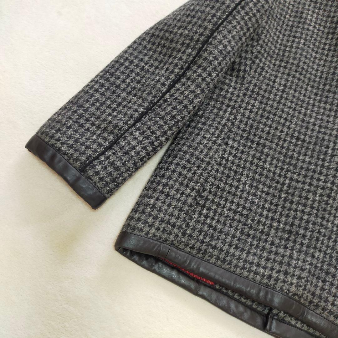 美品　ハリスツイード使用　R.J.B　フラットヘッド　千鳥格子柄　ボアジャケット