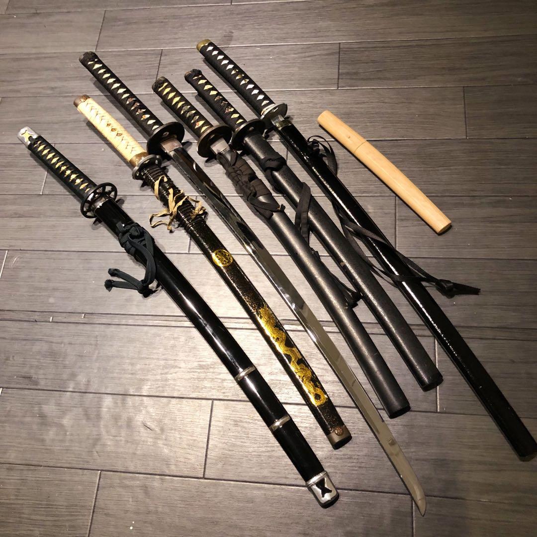 模造刀　大小7本セット　太刀　脇差　骨董品　模擬刀まとめ　鞘なし品あり　刀身