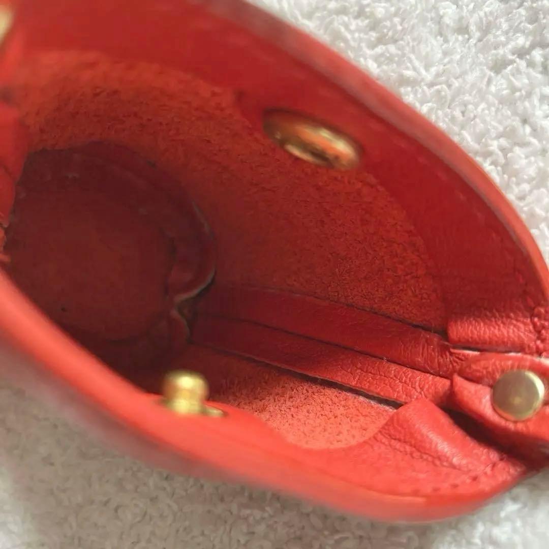 コーチ　レザー レッド ミニ小物入れ　タッセル付き　キーチャーム