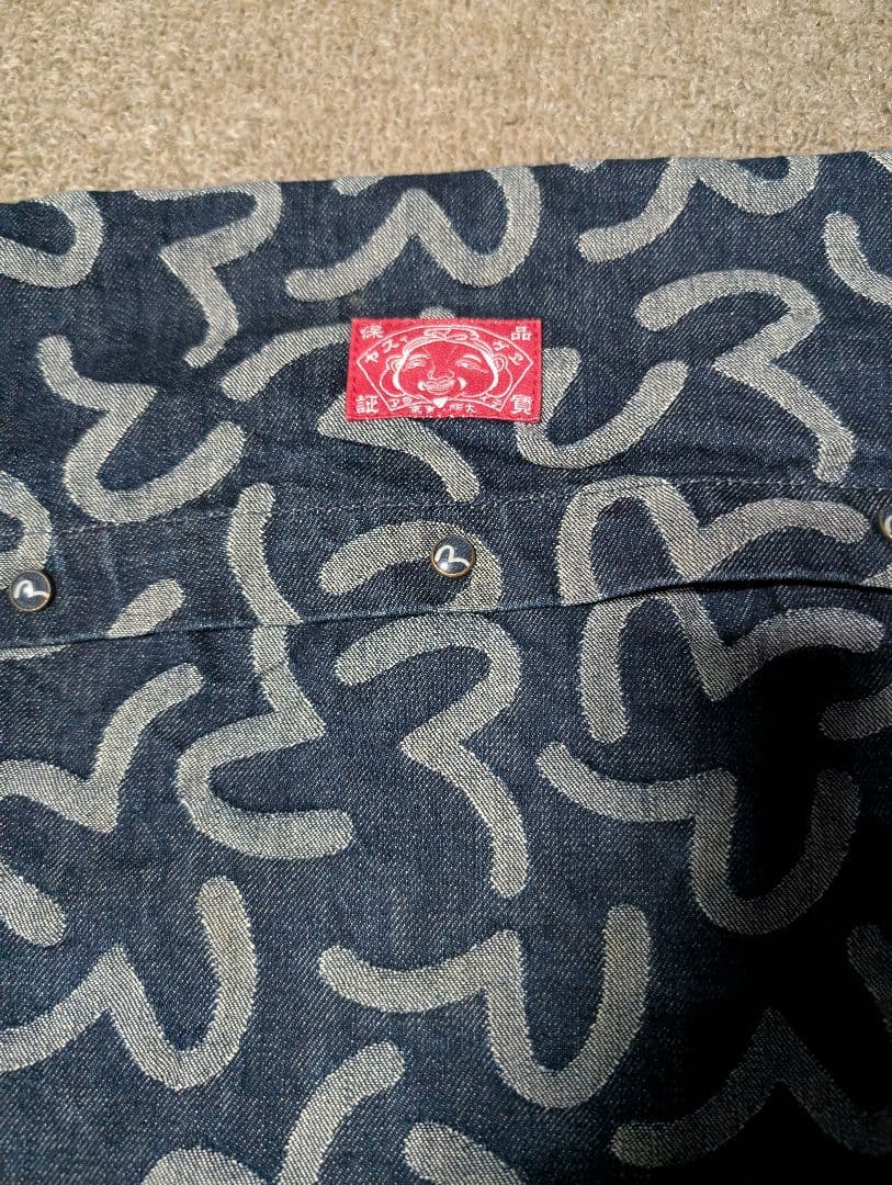 EVISU エヴィス　デニム　カモメ柄クッションカバー