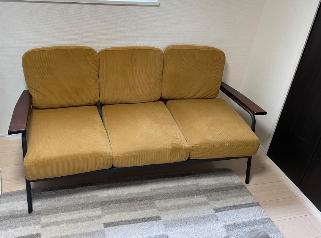 【幅165cm】Basquiat 3人掛けコーデュロイソファ