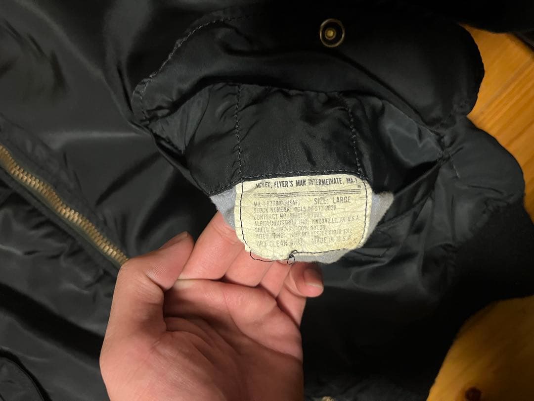 希少❗️90s alpha MA-1フライトジャケットusa製　ブラック