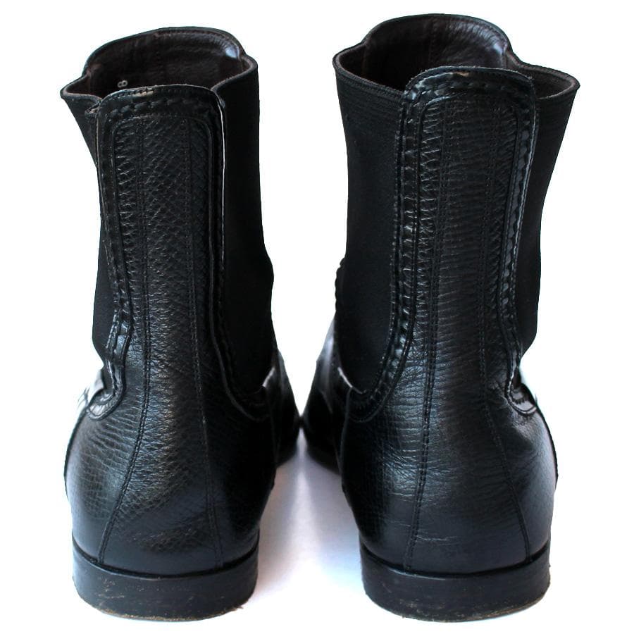 DOLCE & GABBANA ブラック サイドゴアブーツ イタリア製 レザー
