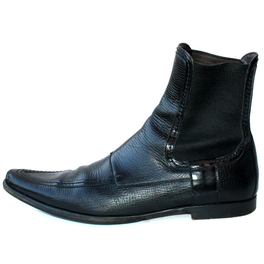 DOLCE & GABBANA ブラック サイドゴアブーツ イタリア製 レザー