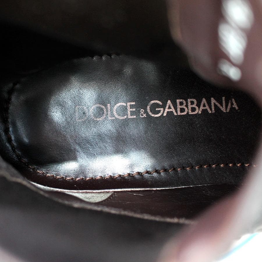 DOLCE & GABBANA ブラック サイドゴアブーツ イタリア製 レザー