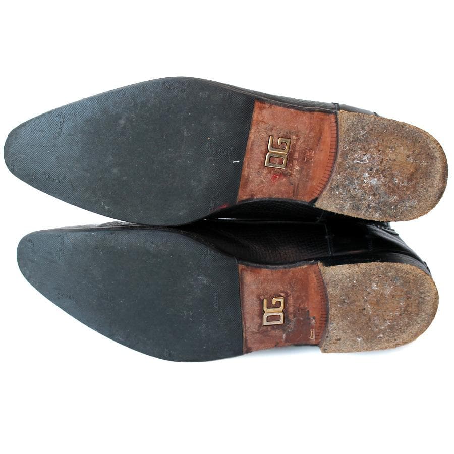 DOLCE & GABBANA ブラック サイドゴアブーツ イタリア製 レザー