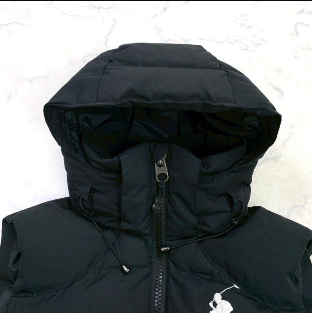 美品★ポロラルフローレン ダウンベスト ビッグポニー ブラック XS　D986
