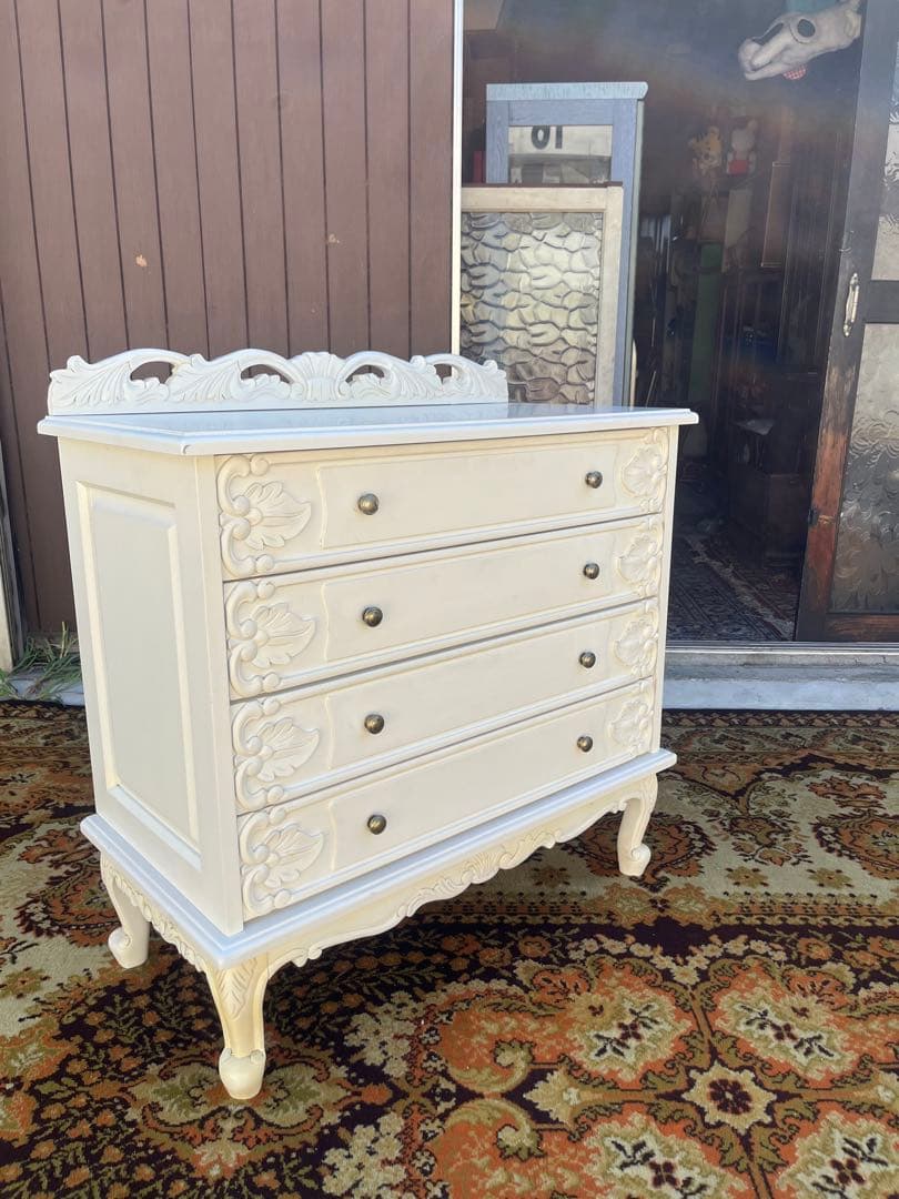 チェスト 姫系 ロココ調 白家具 インテリア アンティーク 箪笥