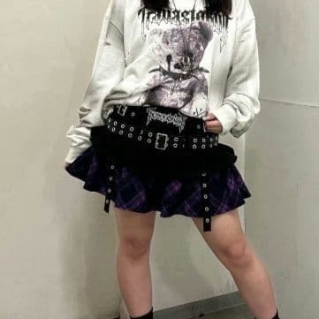 トラバス トーキョー ベルト付きティアードフリルスカート