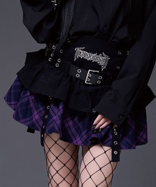 トラバス トーキョー ベルト付きティアードフリルスカート