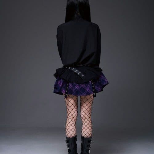 トラバス トーキョー ベルト付きティアードフリルスカート