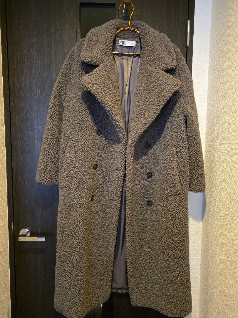 ZARA大人気完売品！ダブルブレスト フェイクファーコート 美品!♥