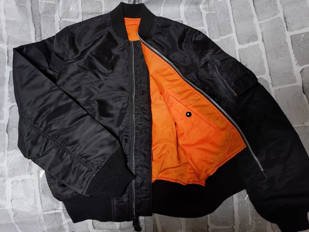 【キヨナガ＆コー】【Mサイズ】【アルファ】【MA-1】【ブラック【コラボ】春秋用