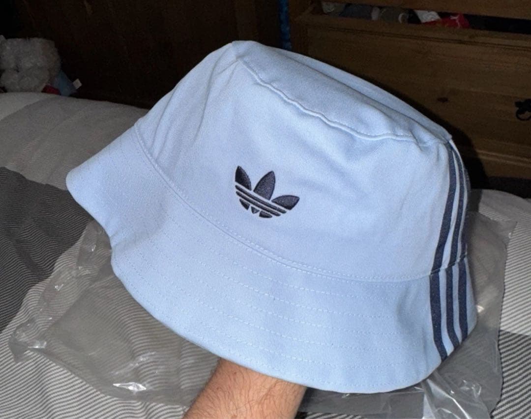 アディダス x オアシス　ツアーハット　ブルー　サイズM/L