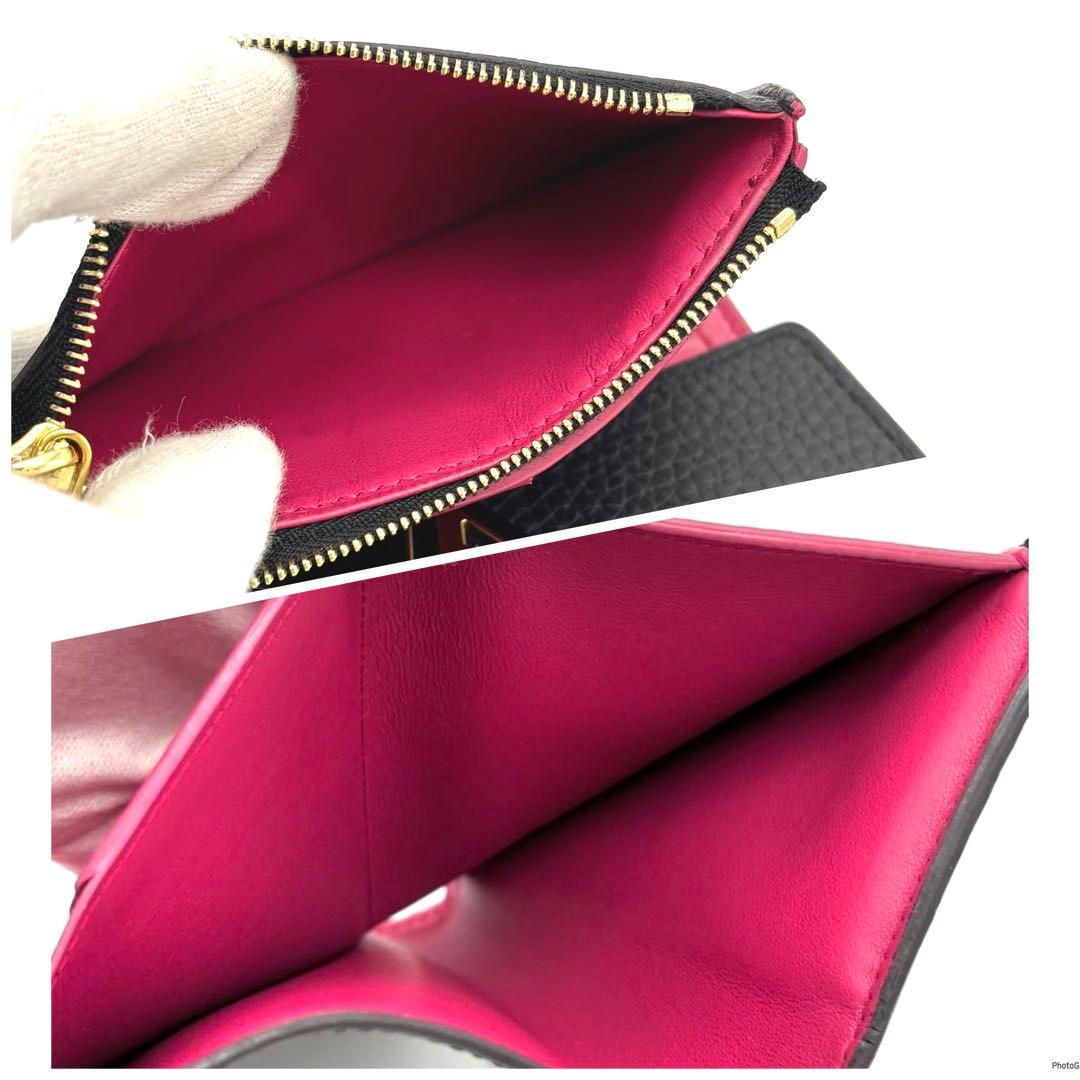 【新型IC】ルイヴィトン トリヨン カプシーヌ コンパクト 三つ折り財布 黒