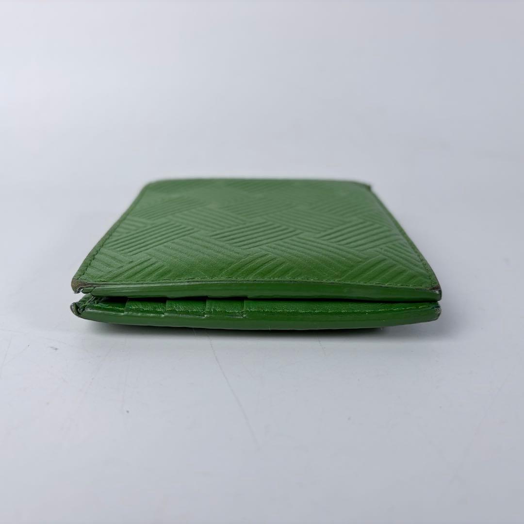 ボッテガヴェネタ　デボスイントレチャート　二つ折り財布　RFID　グリーン