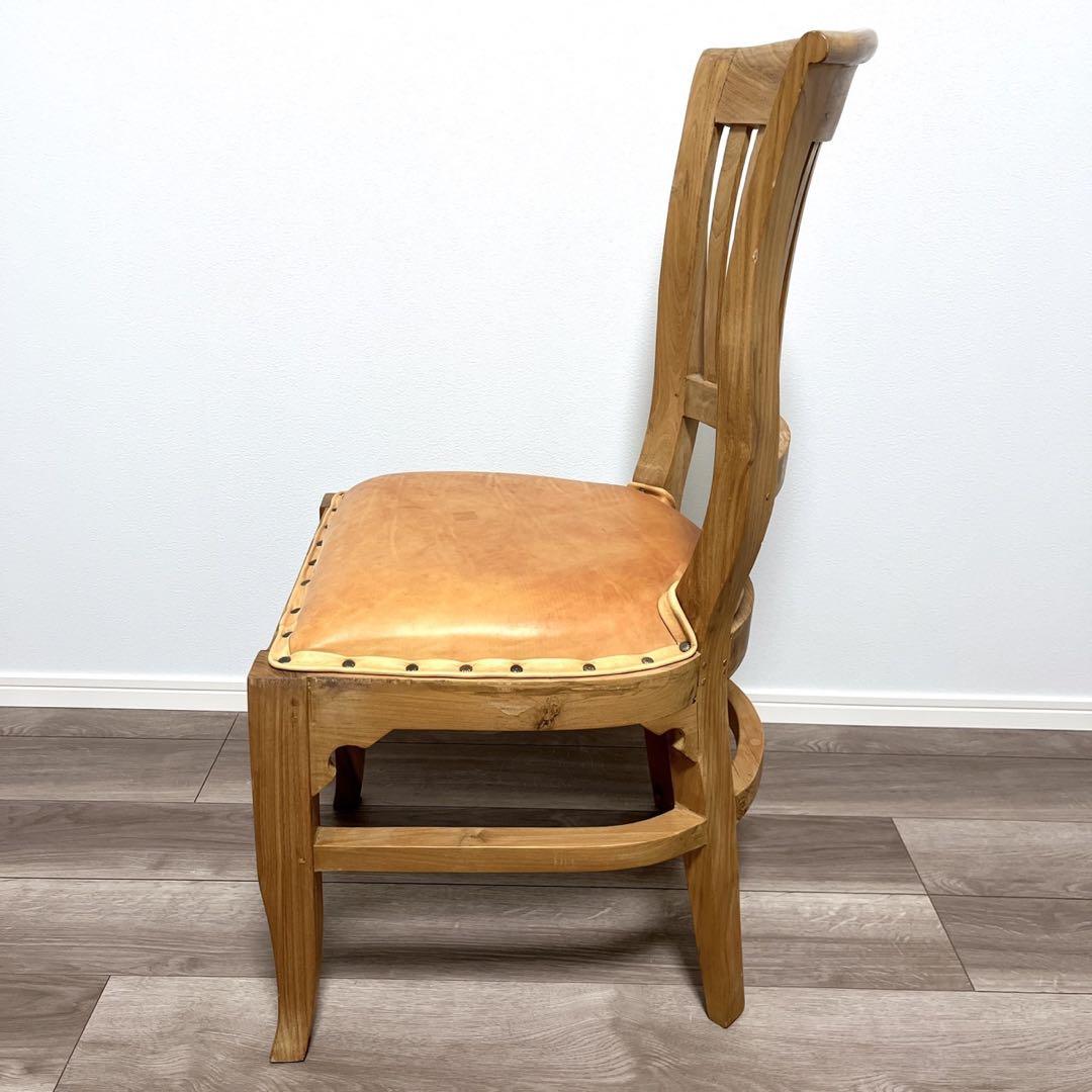 TEAK & LEATHER DINIG CHAIR②