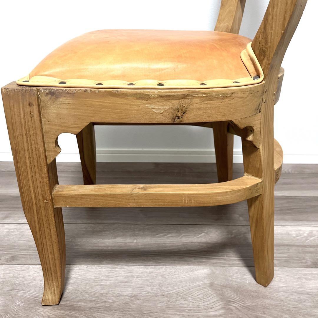 TEAK & LEATHER DINIG CHAIR②