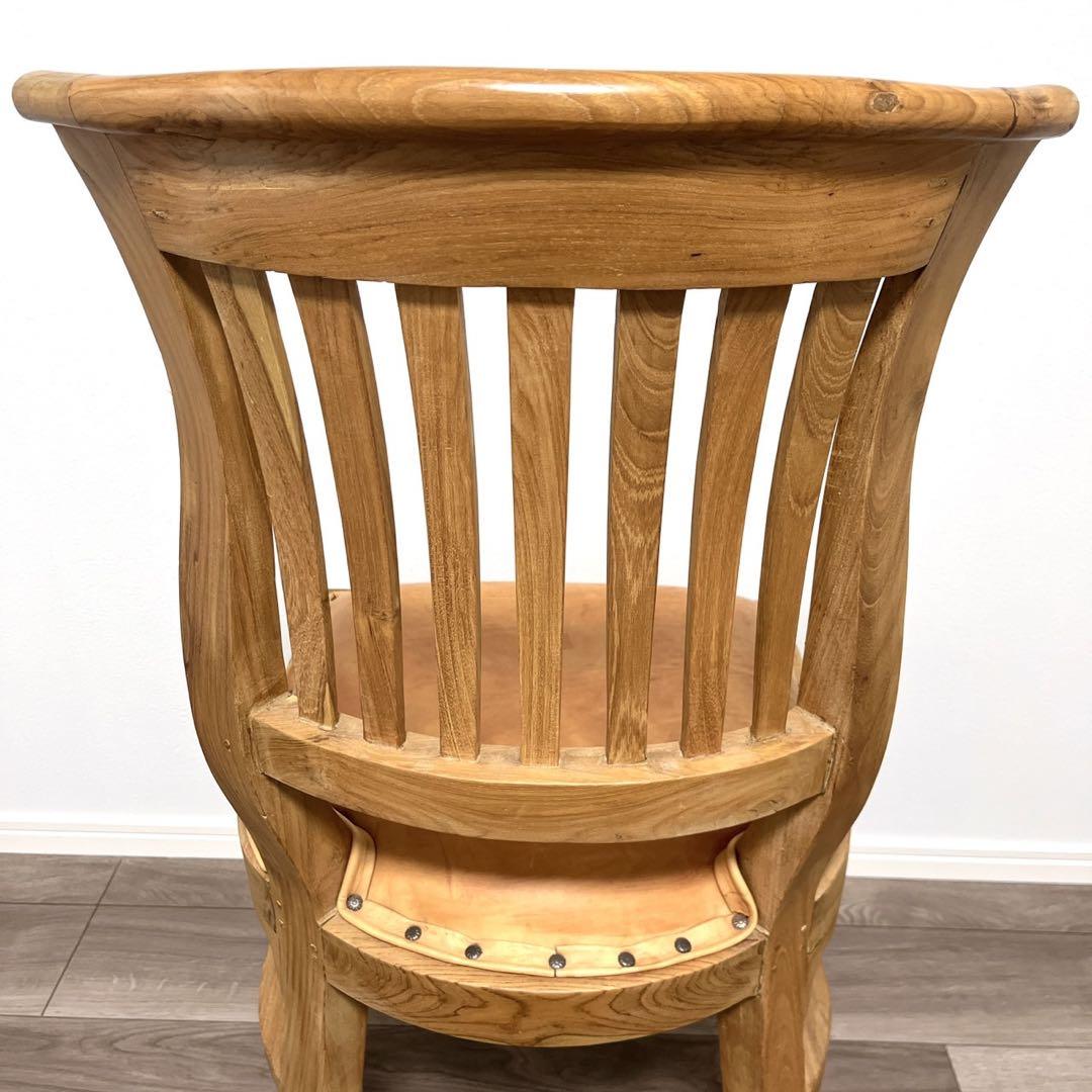 TEAK & LEATHER DINIG CHAIR②