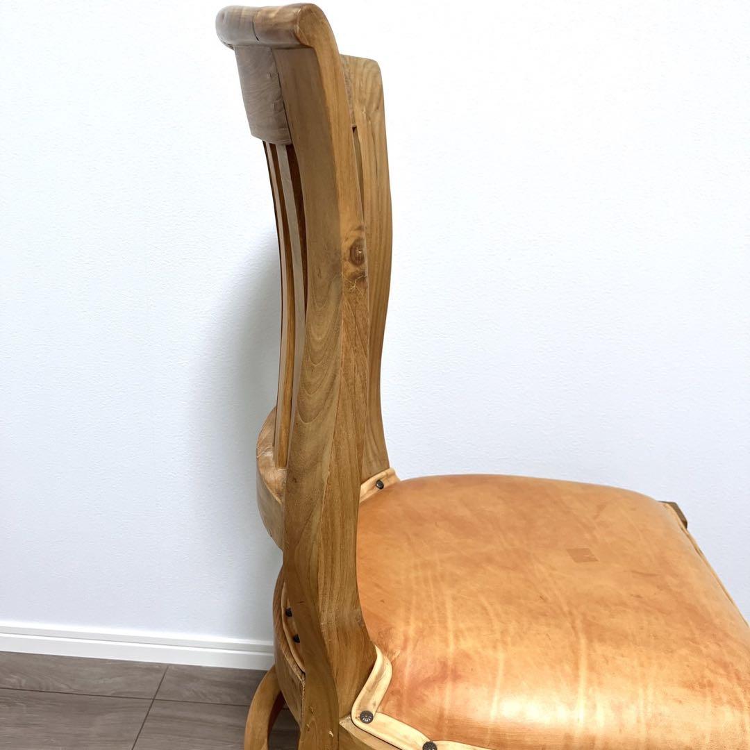 TEAK & LEATHER DINIG CHAIR②