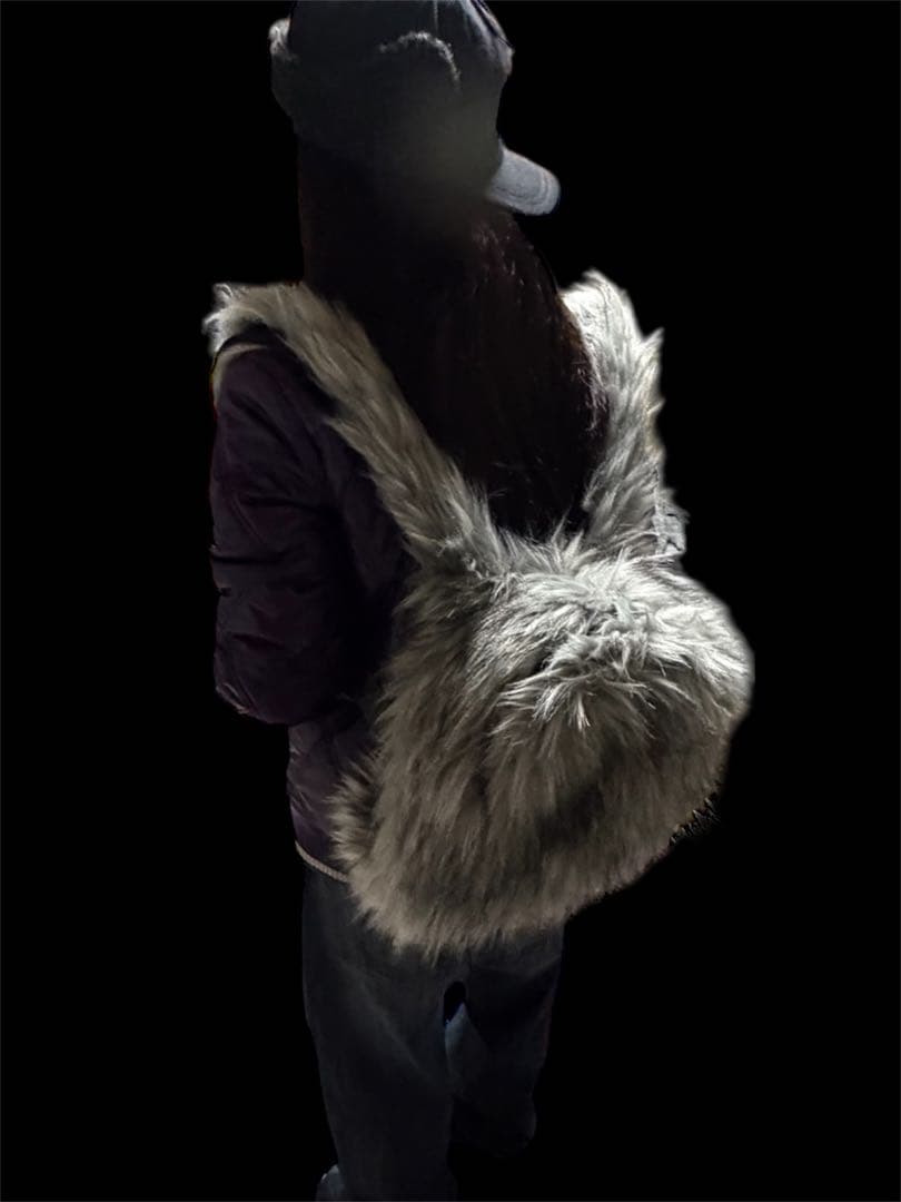 opium fur backpack ファー リュックグレー 毛皮リュック即購入
