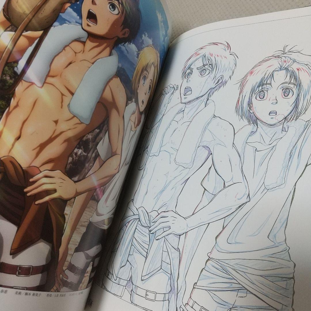 美品2冊+カード／進撃の巨人 TVアニメーション イラスト集 上下／圧巻の画力！